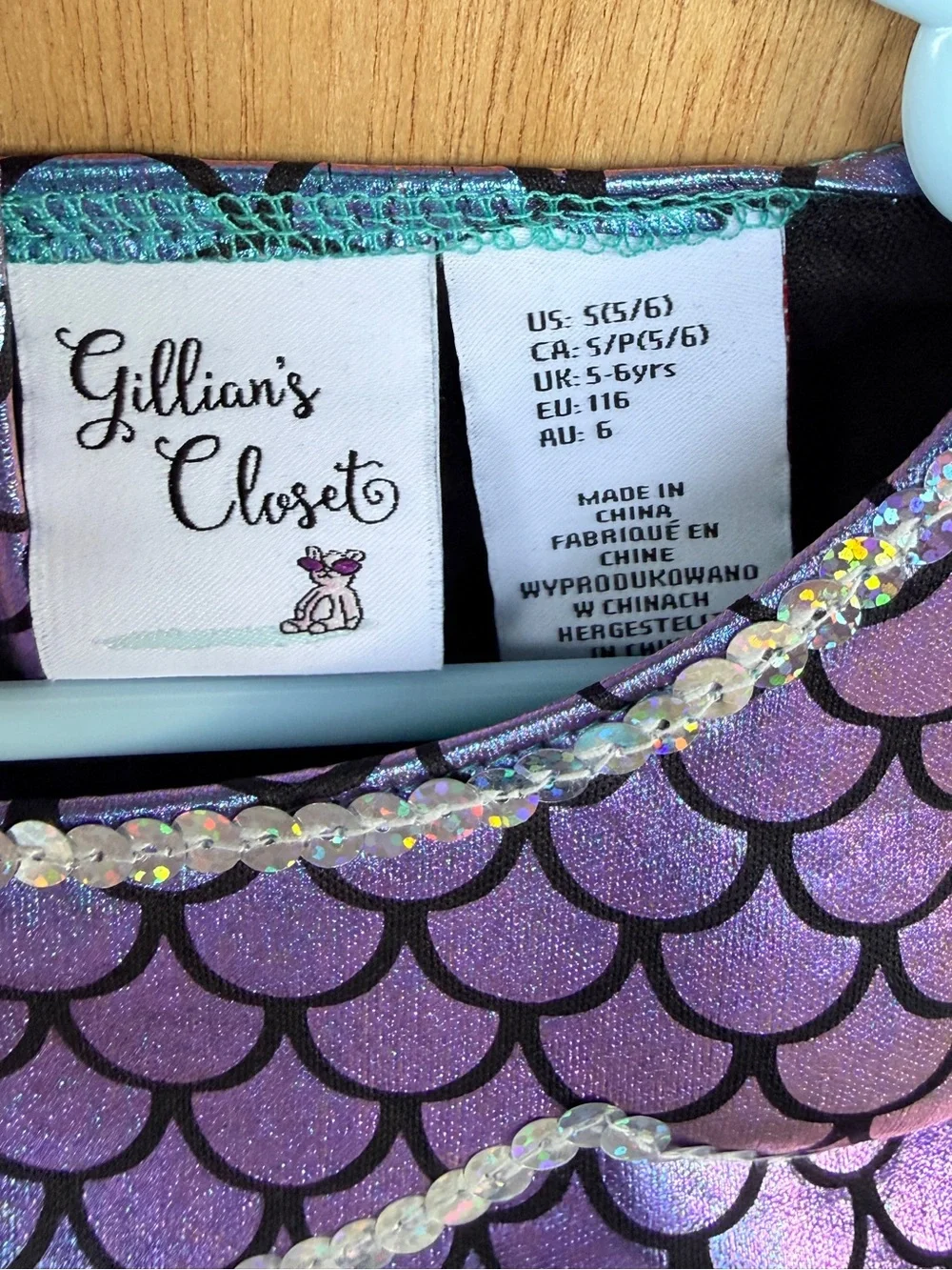 Gillian’s Closet Mermaid Costume Dress Blue Purple Tulle Tail Fin Size 5